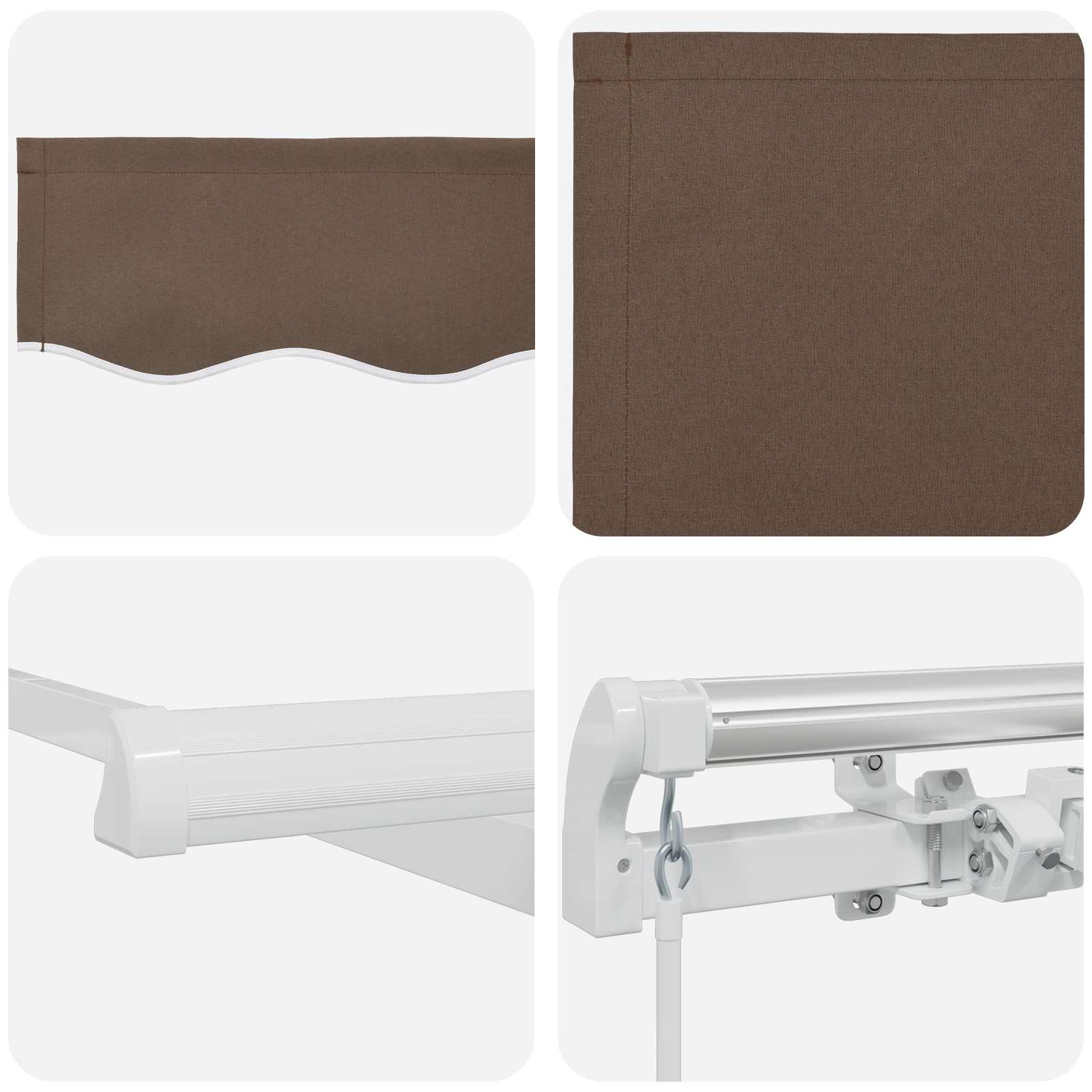Markise Manuell Einziehbar mit LED 300x250 cm Blau und Weiß