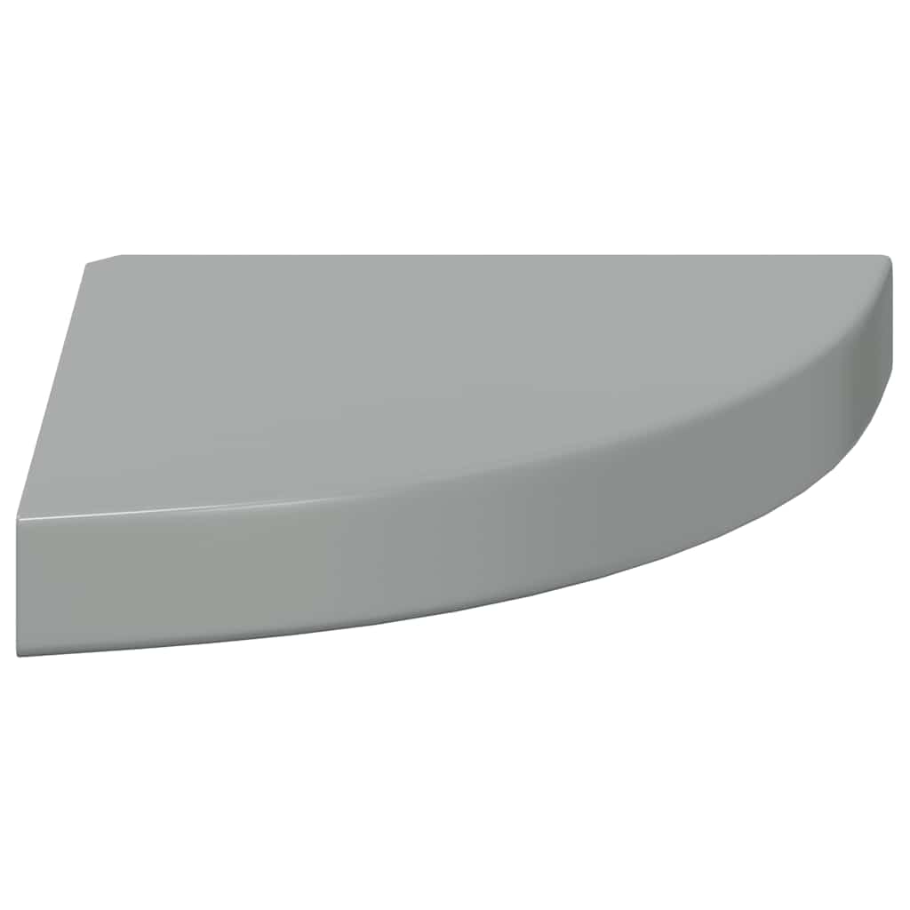 Schwebende Eckregale 2 Stk. Hochglanz-Weiß 25x25x3,8 cm MDF