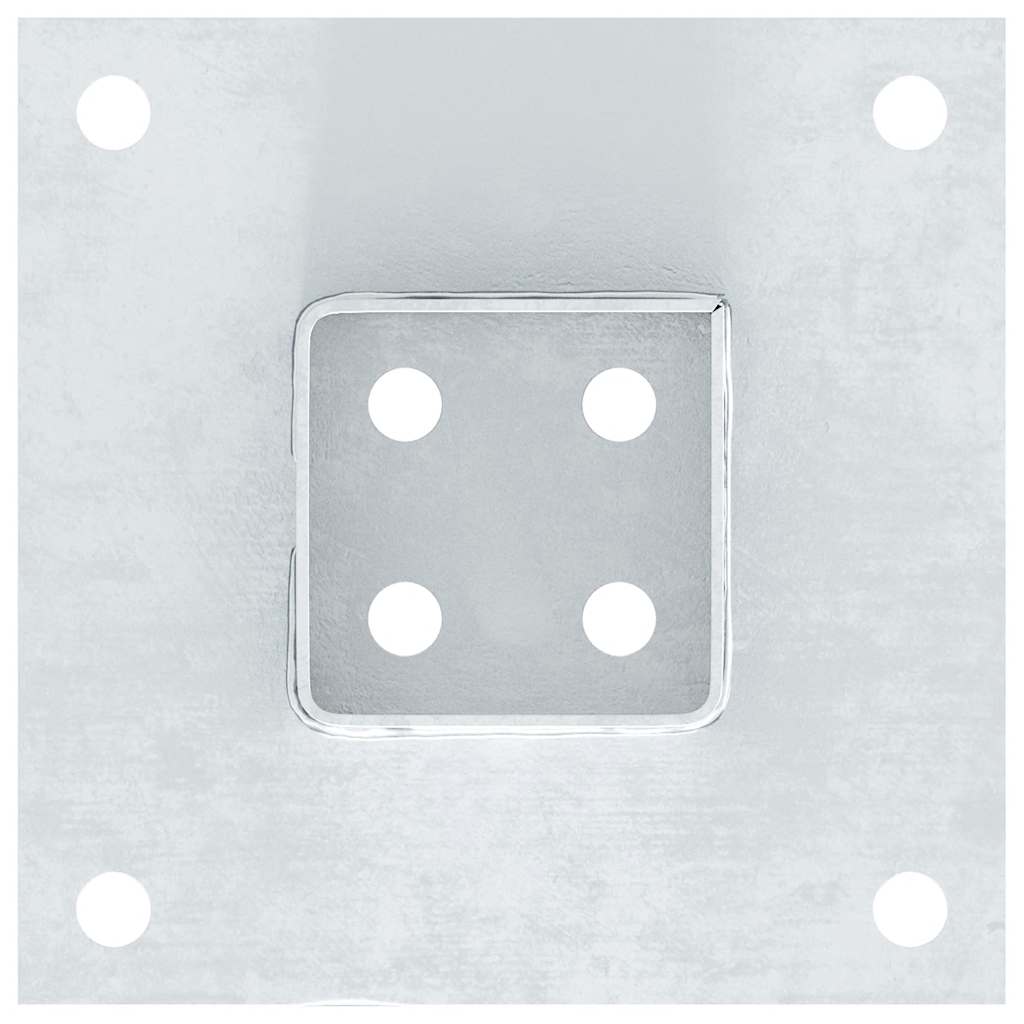 Pfostenträger Quadratisch 4Stk. Silber 46x46mm Verzinkter Stahl