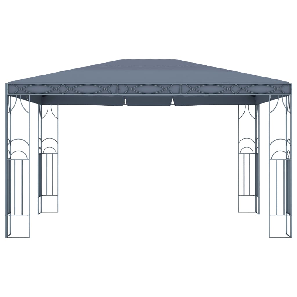 Pavillon mit LED-Lichterkette 300x300 cm Cremeweiß