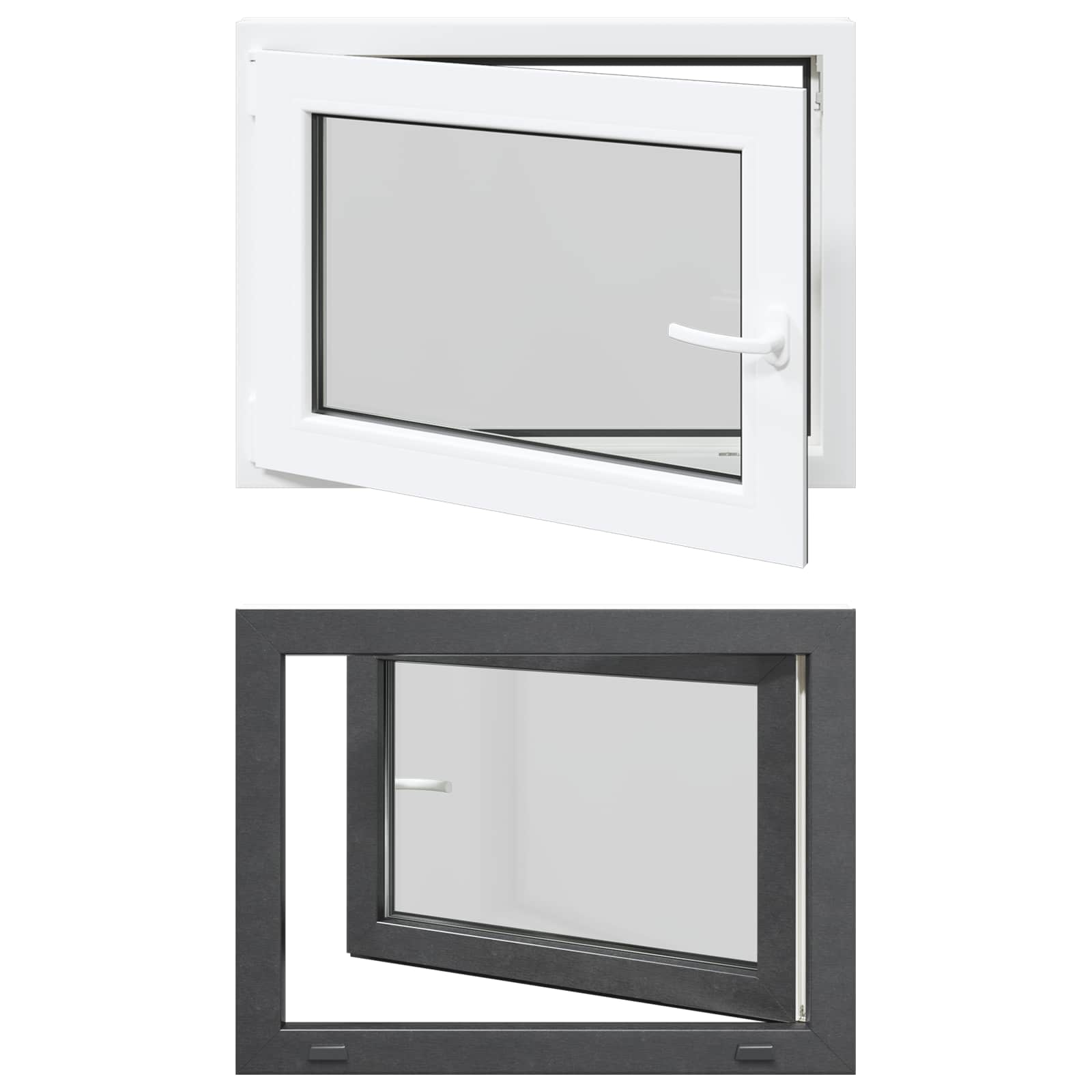 Kellerfenster RISOR 50 x 50 cm PVC und Glas Weiß