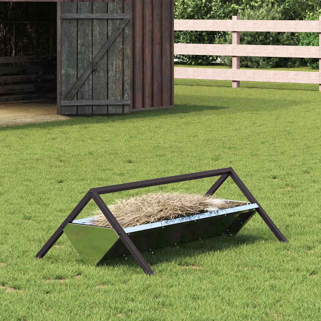 Futtertröge für Nutztiere Schwarz 111 x 76 x 38 cm