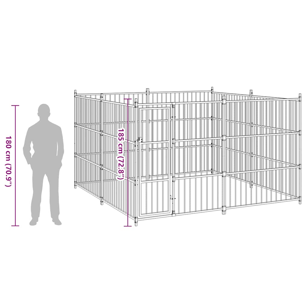 Outdoor-Hundezwinger mit Überdachung 300x300x210 cm