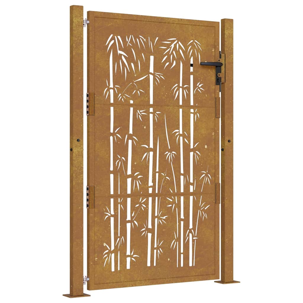 Gartentor 100x75 cm Cortenstahl Bambus-Design