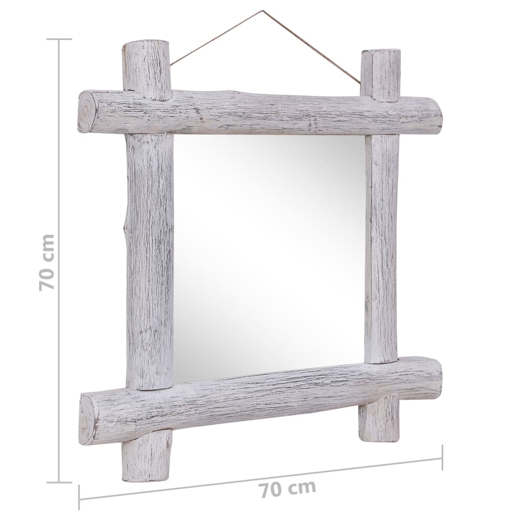 Holzspiegel Natur 70x70 cm Recyceltes Teakholz