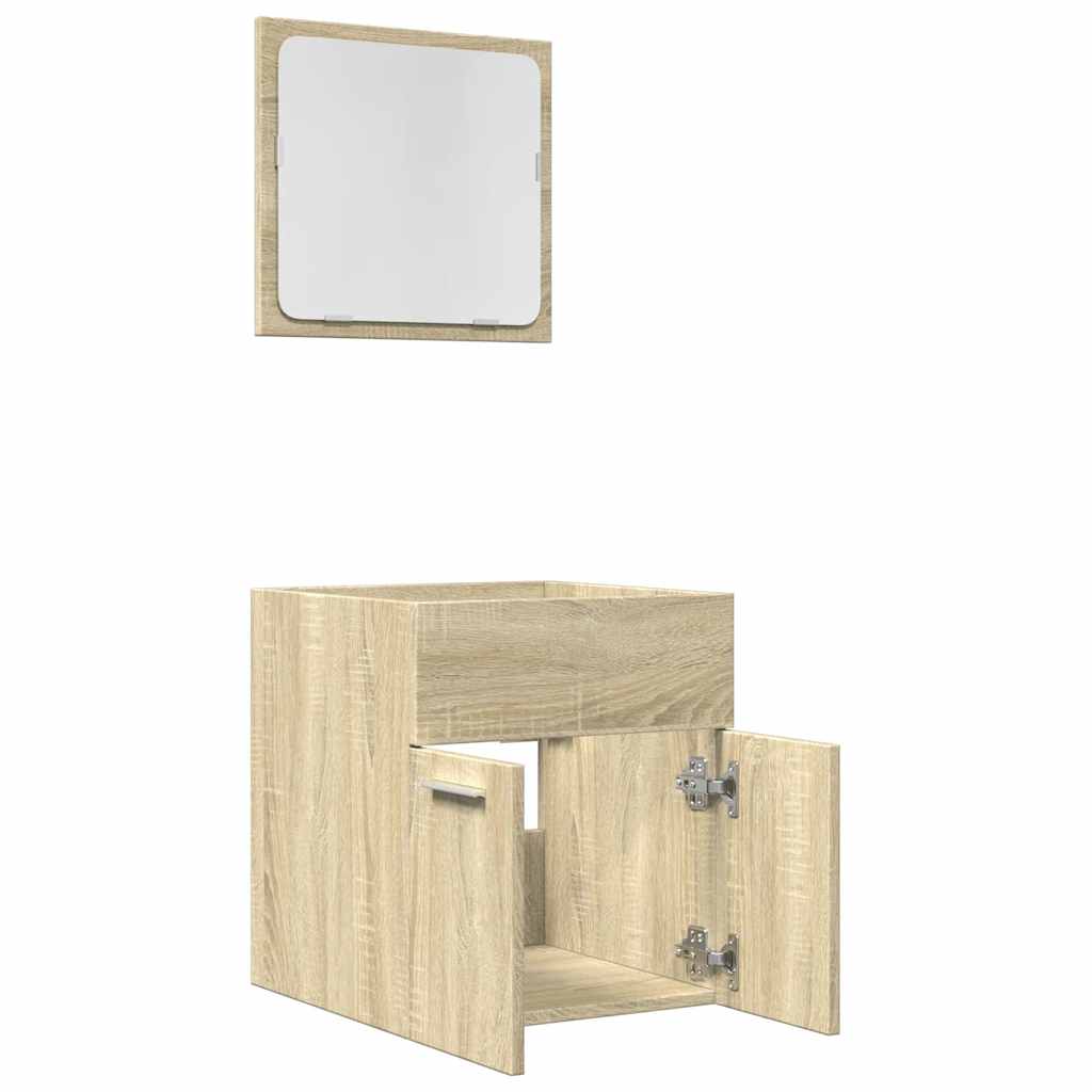 2-tlg. Badmöbel-Set Weiß Holzwerkstoff