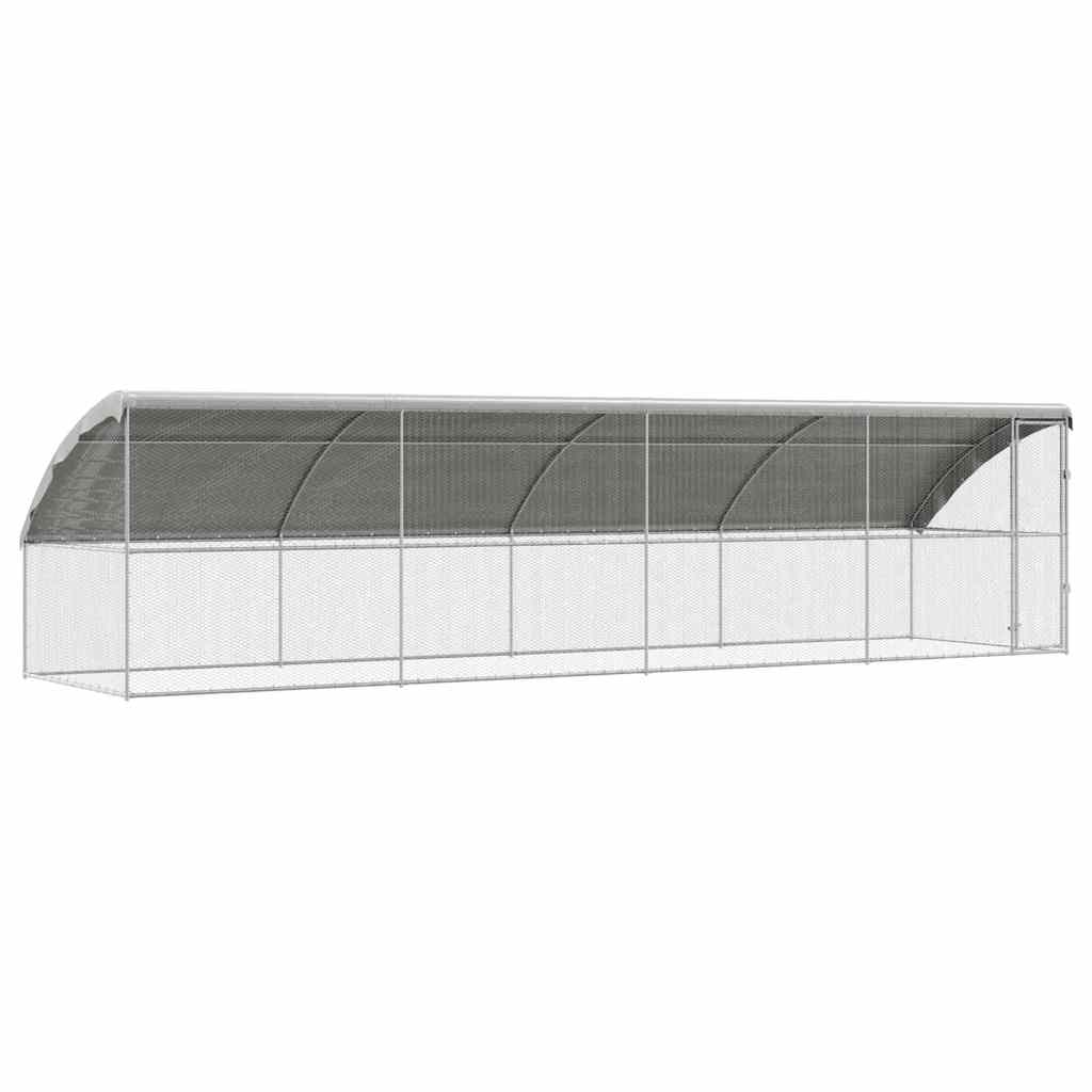 Hühnerkäfig 2 pcs Silber 400 x 200 x 200 cm Verzinkter Stahl