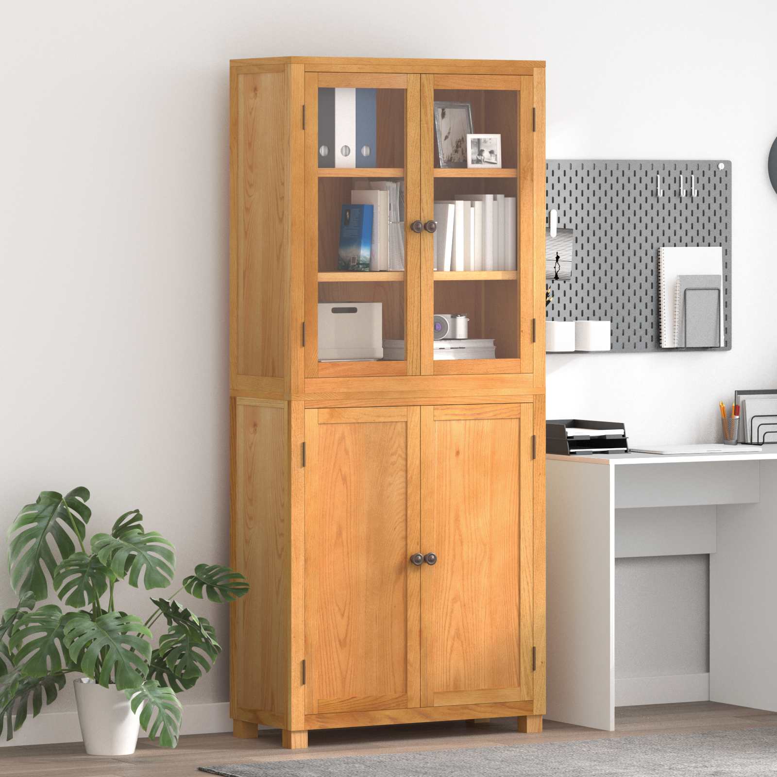 Aufbewahrungsmöbel-Set mit Regal 2 Stk. Natur 80 x 35 x 185 cm