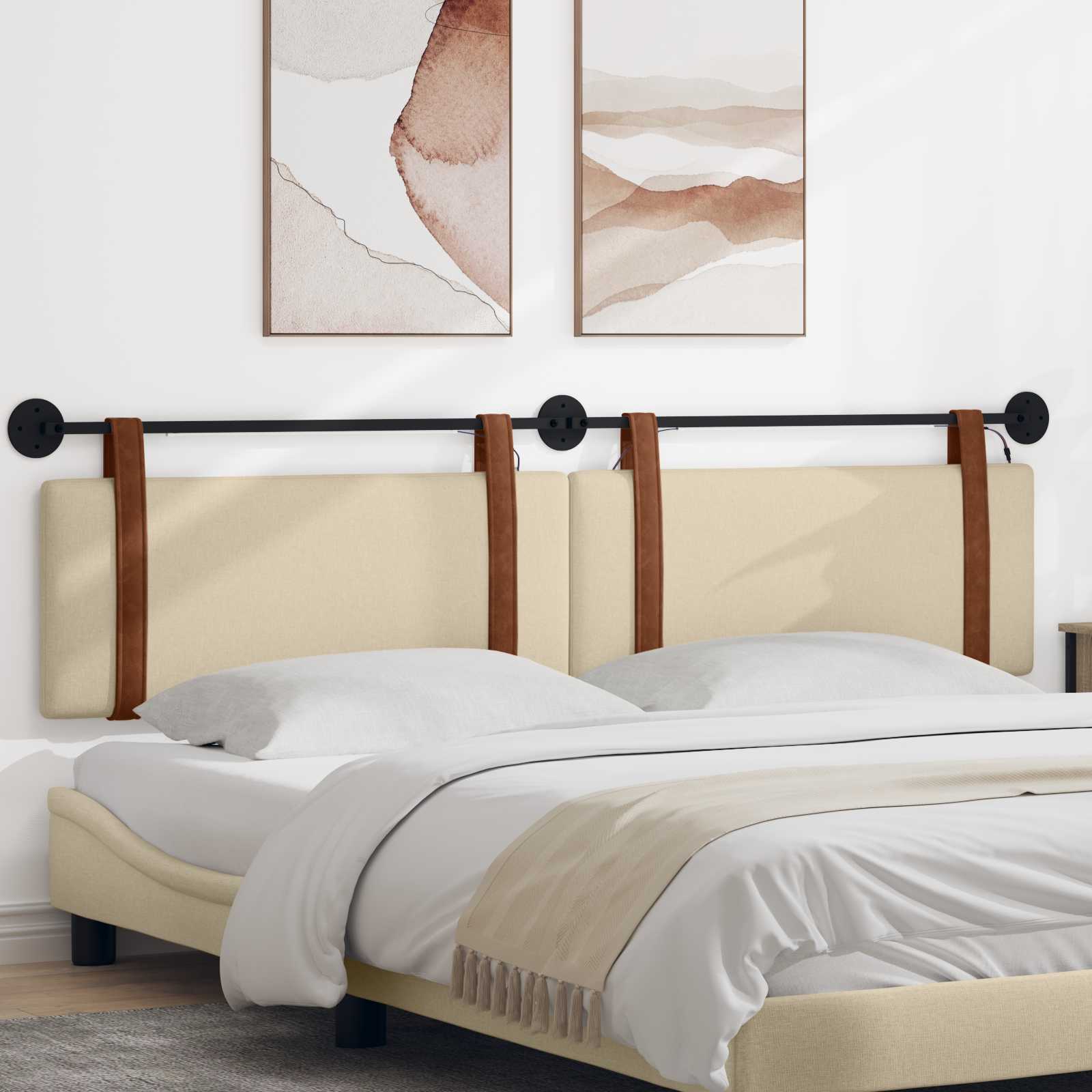 Hängendes Kopfteil Mit LED Licht Wolkengrau Antikes PU