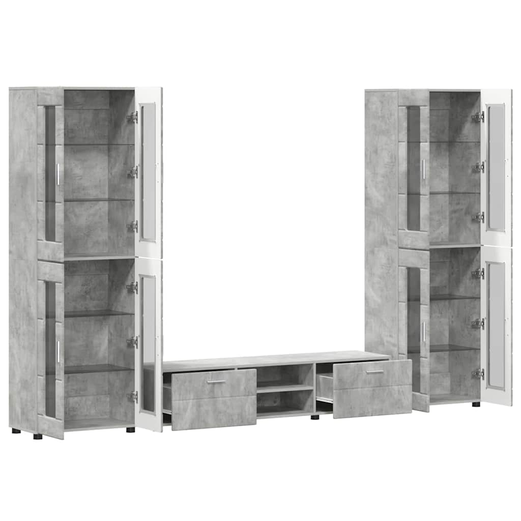 Highboard mit Regal FLORIN Weiß 60 x 35 x 182 cm Holzwerkstoff