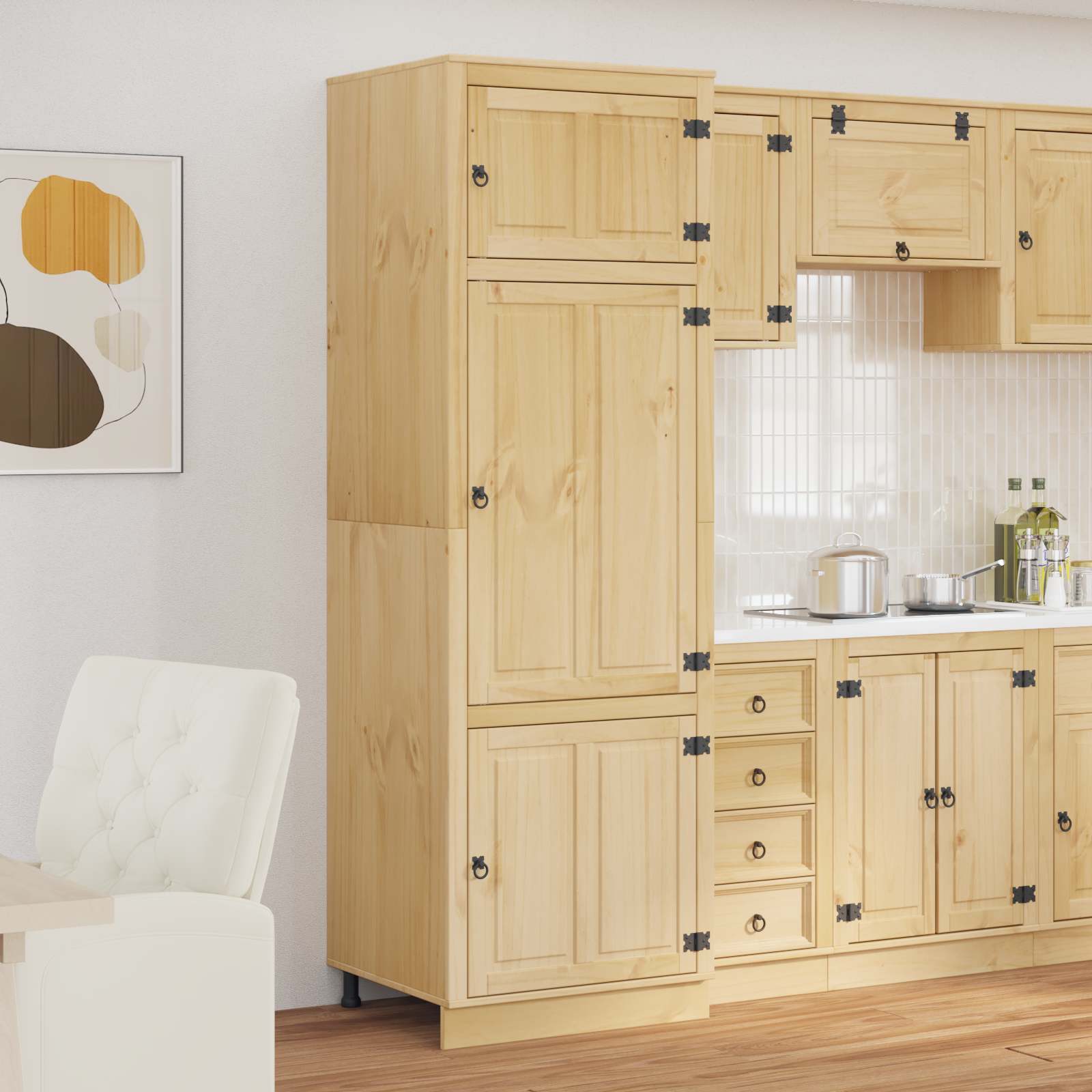 Schrank SKI Honigbraun 60 x 46 x 81,5 cm Massives Kiefernholz