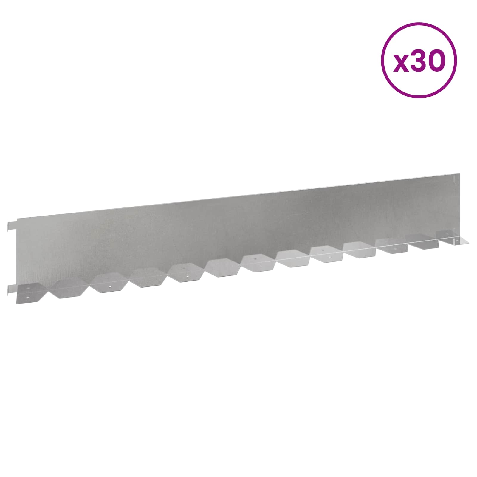 Raseneinfassung 10 pcs 102 x 4 x 4 cm Stahl Schwarz