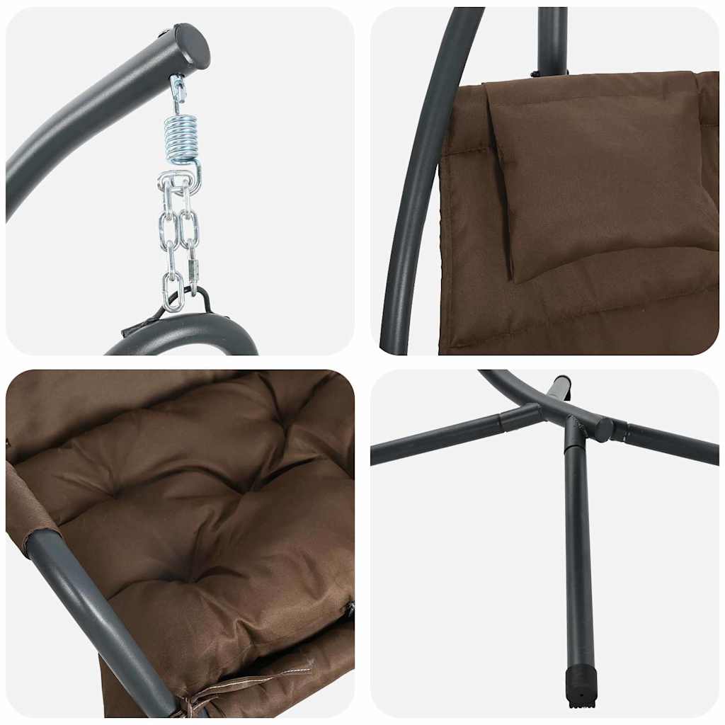 Hängendes Ei-Stuhl Anthrazit 94 x 107 x 196,5 cm Stahl