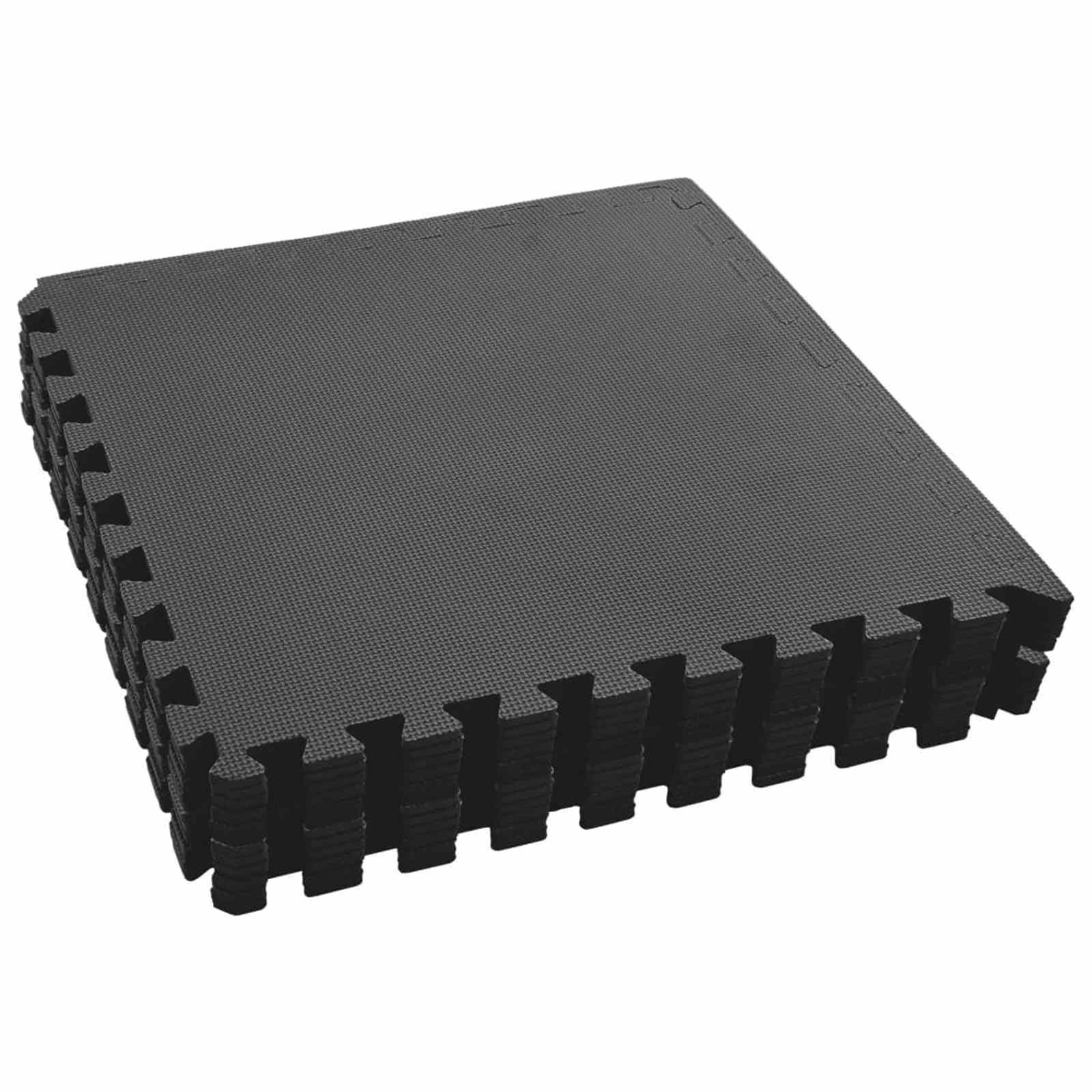 Pool Bodenteppich 6 pcs Schwarz 2,16 ㎡ EVA-Schaum
