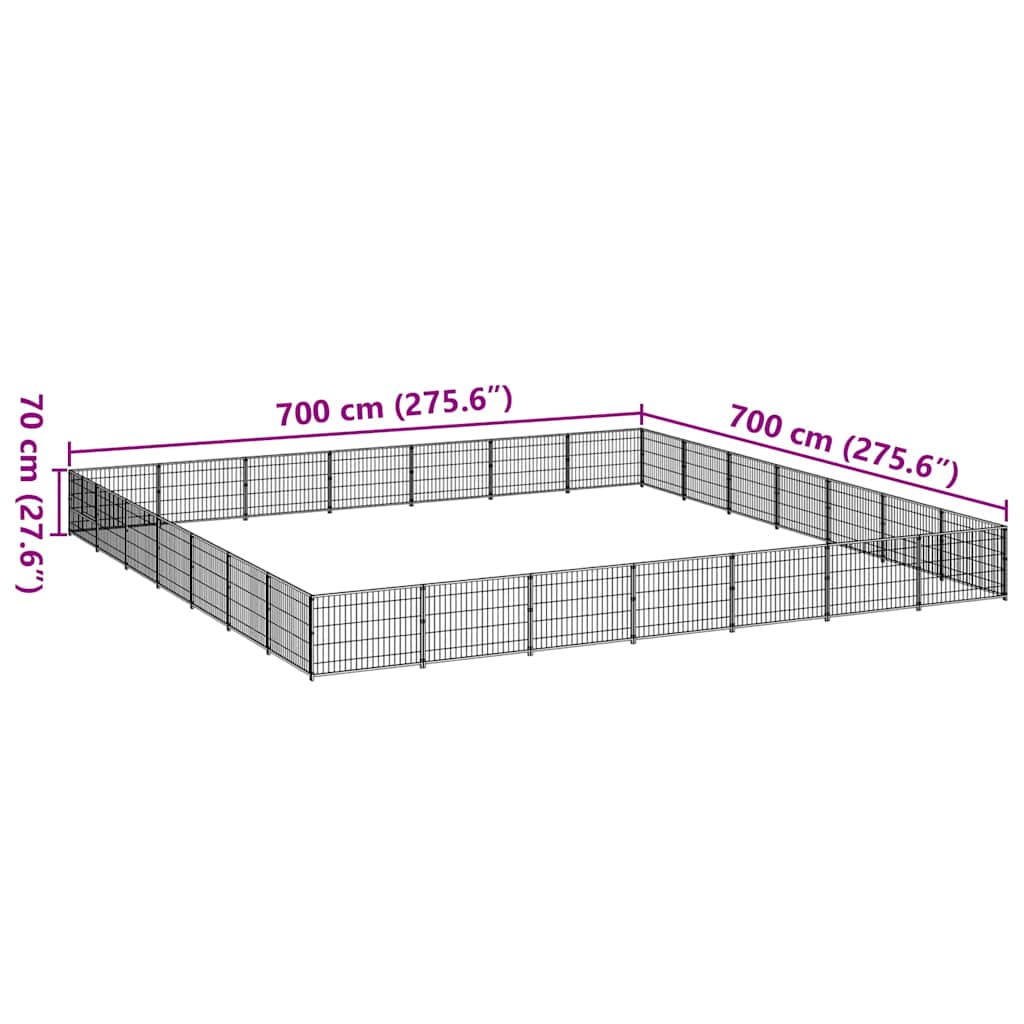 Hundezwinger Schwarz 4 m² Stahl