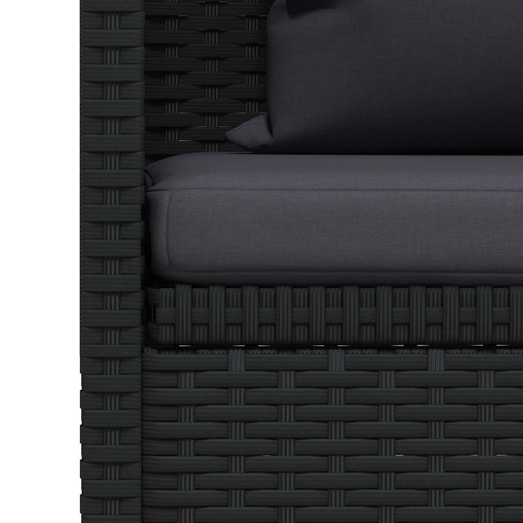 Garten-Sofabett 200x60 cm Poly Rattan Grau