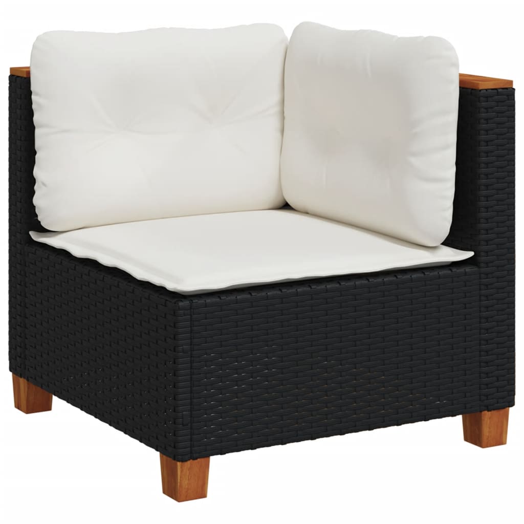 10-tlg. Garten-Sofagarnitur mit Kissen Beige Poly Rattan