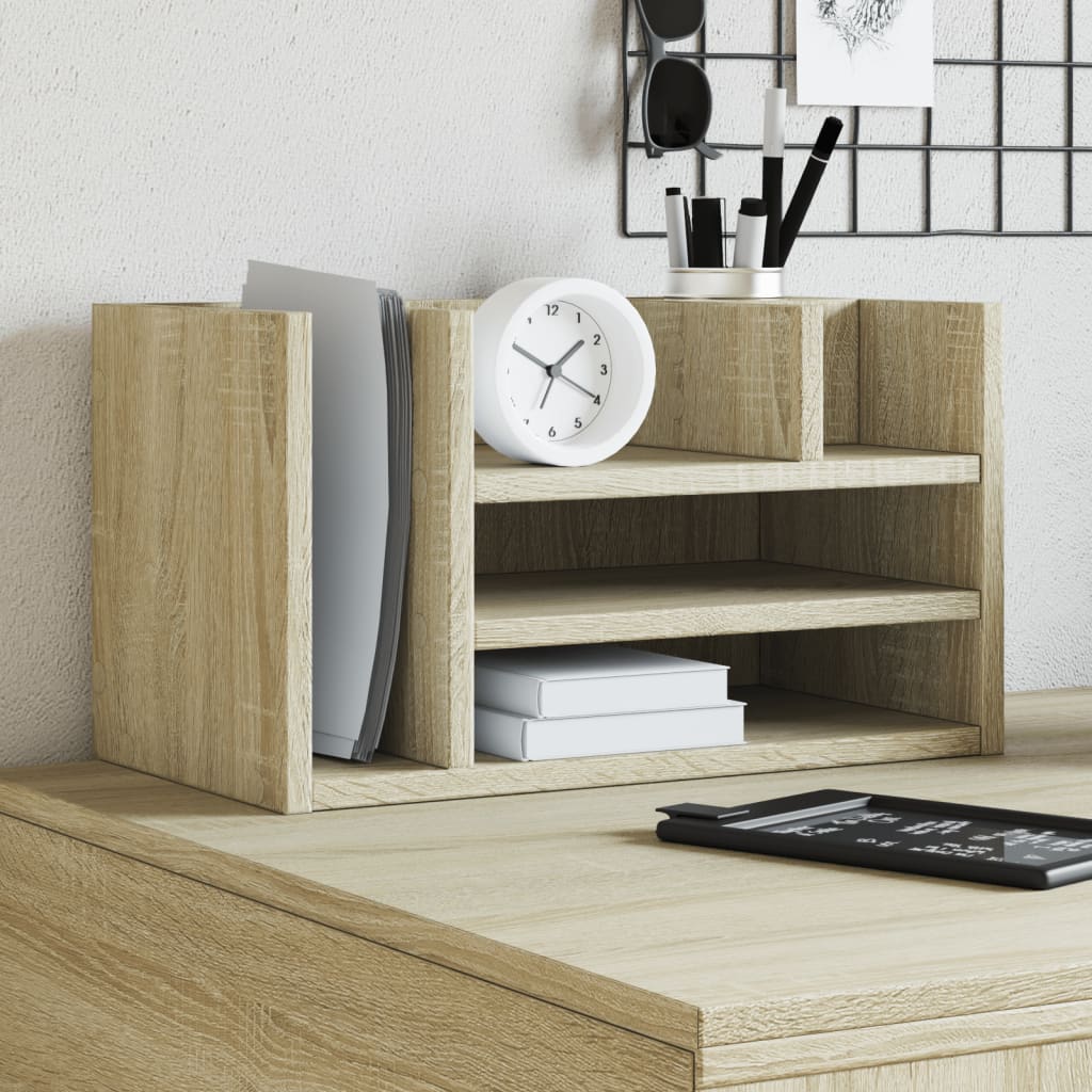 Schreibtisch-Organizer Weiß 44,5x24x25 cm Holzwerkstoff