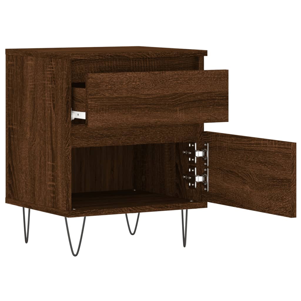 Bettschrank Schwarz Eichen-Optik 40 x 35 x 50 cm Holzwerkstoff