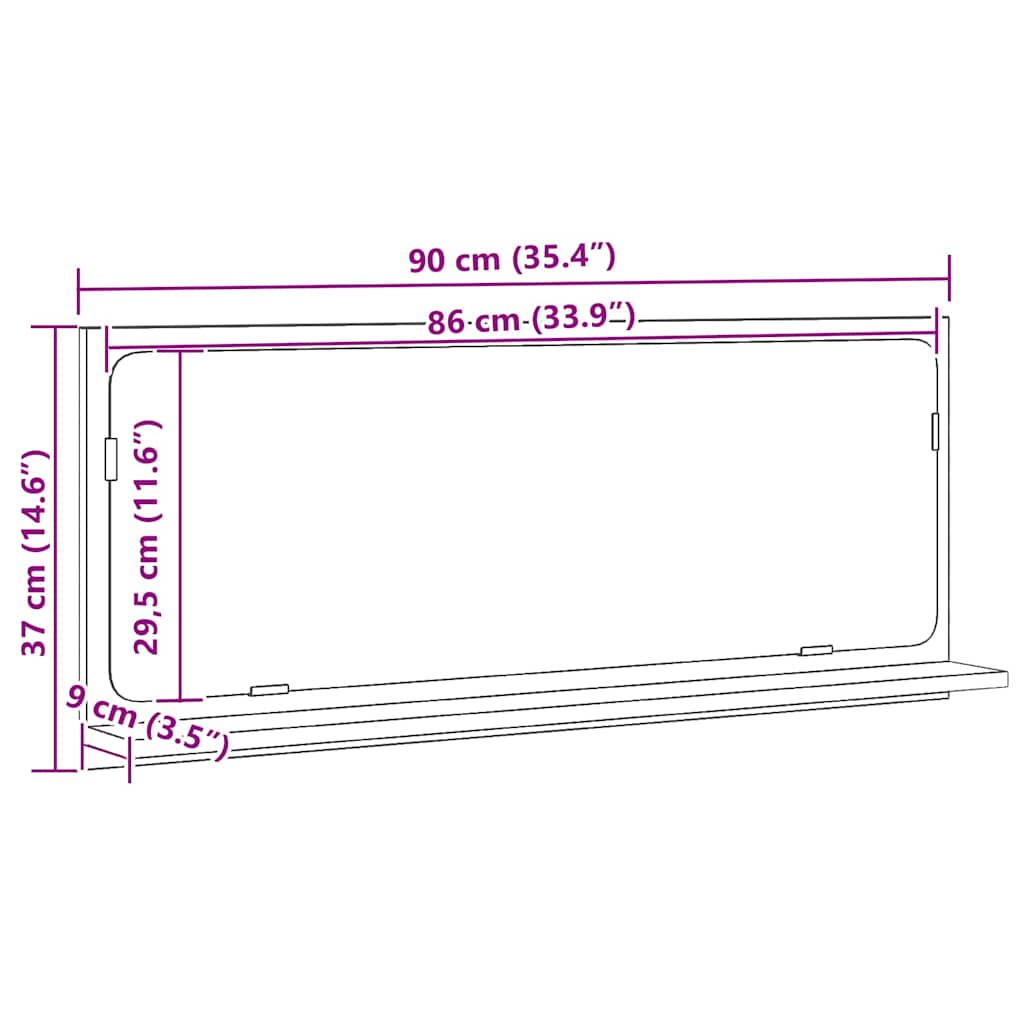 Badspiegel Weiß 40x10,5x37 cm Holzwerkstoff