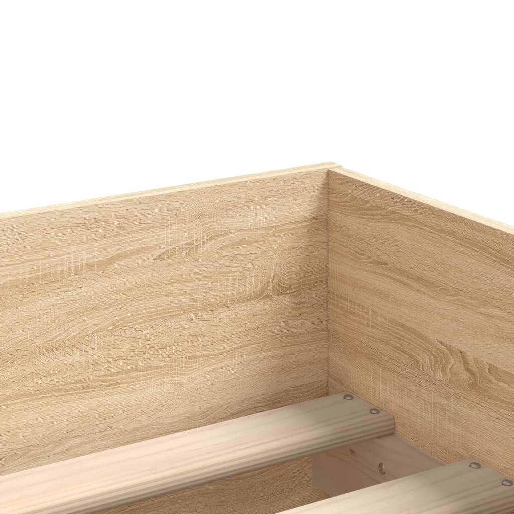 Bett mit Schubladen Braun Eiche-Optik 75x190 cm