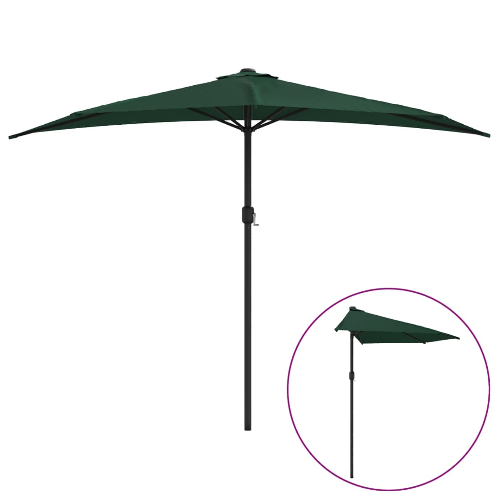 Balkon-Sonnenschirm Alu-Mast Bordeauxrot 270x144x222cm Halbrund