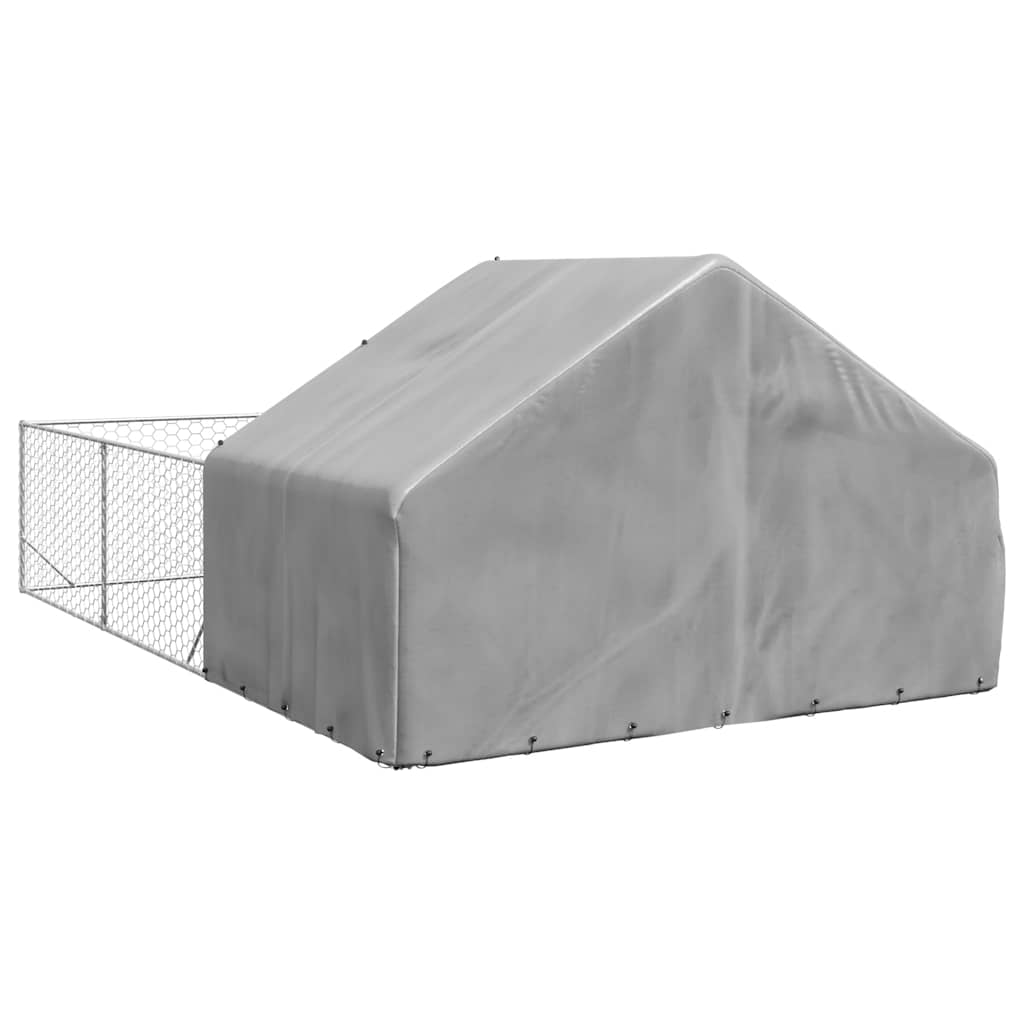 Outdoor-Hundezwinger mit Auslauf 3x3x1,9 m Verzinkter Stahl