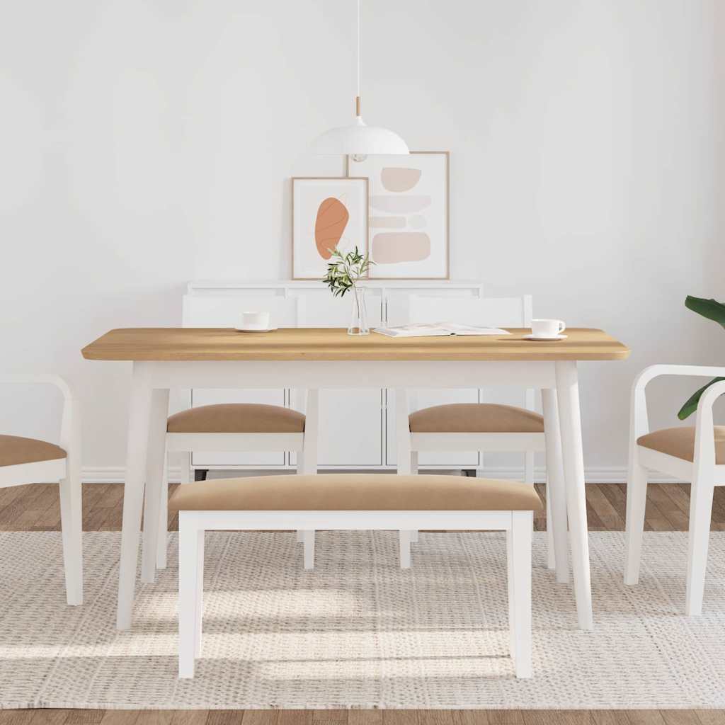 Bank 90 cm Braun Massivholz Gummibaum