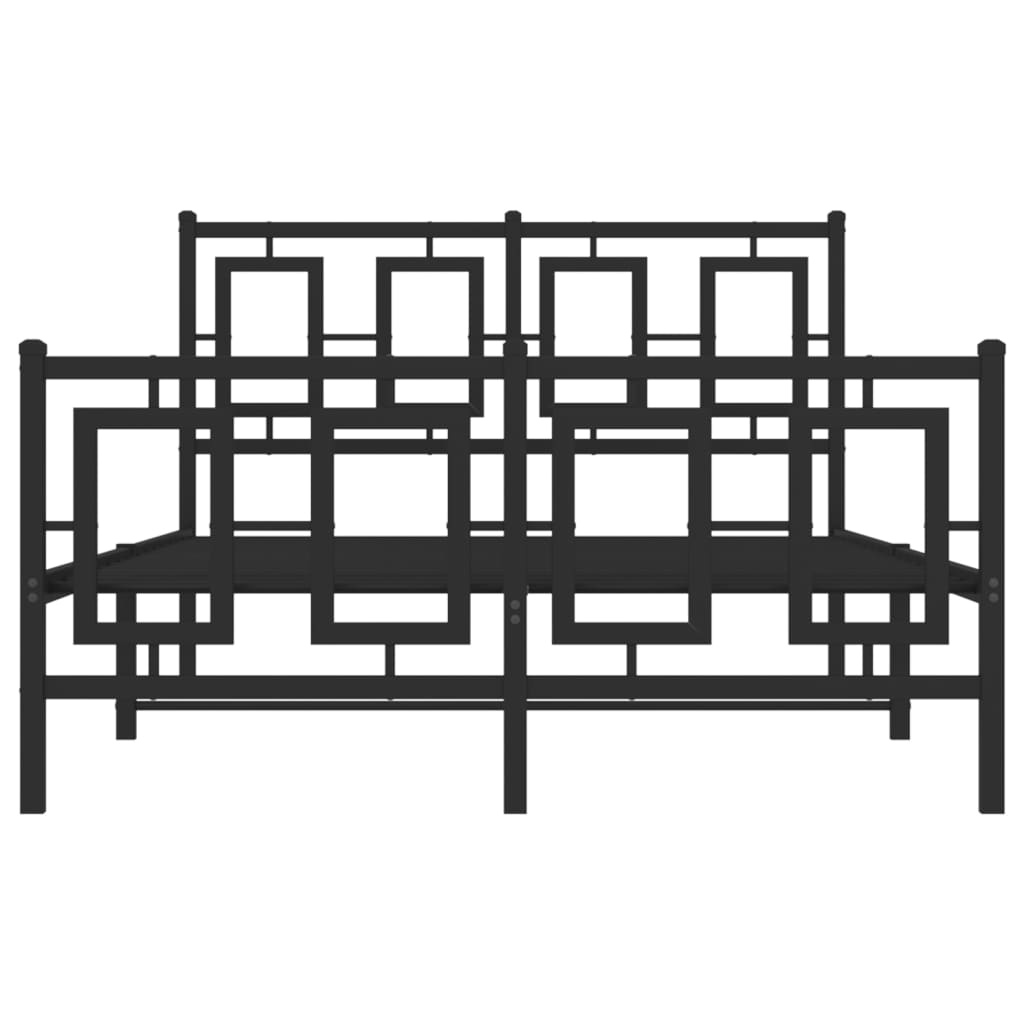 Bettgestell mit Kopf- und Fußteil Metall Weiß 180x200 cm
