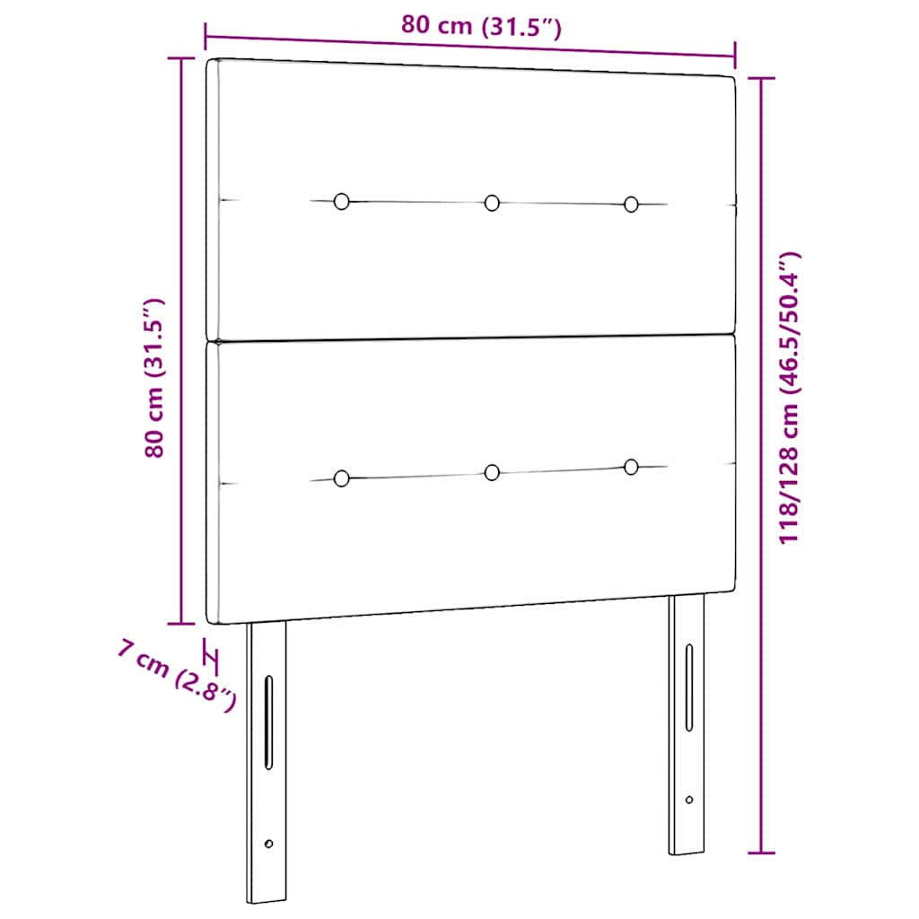 Kopfteil Hellgrau 80 cm Samt
