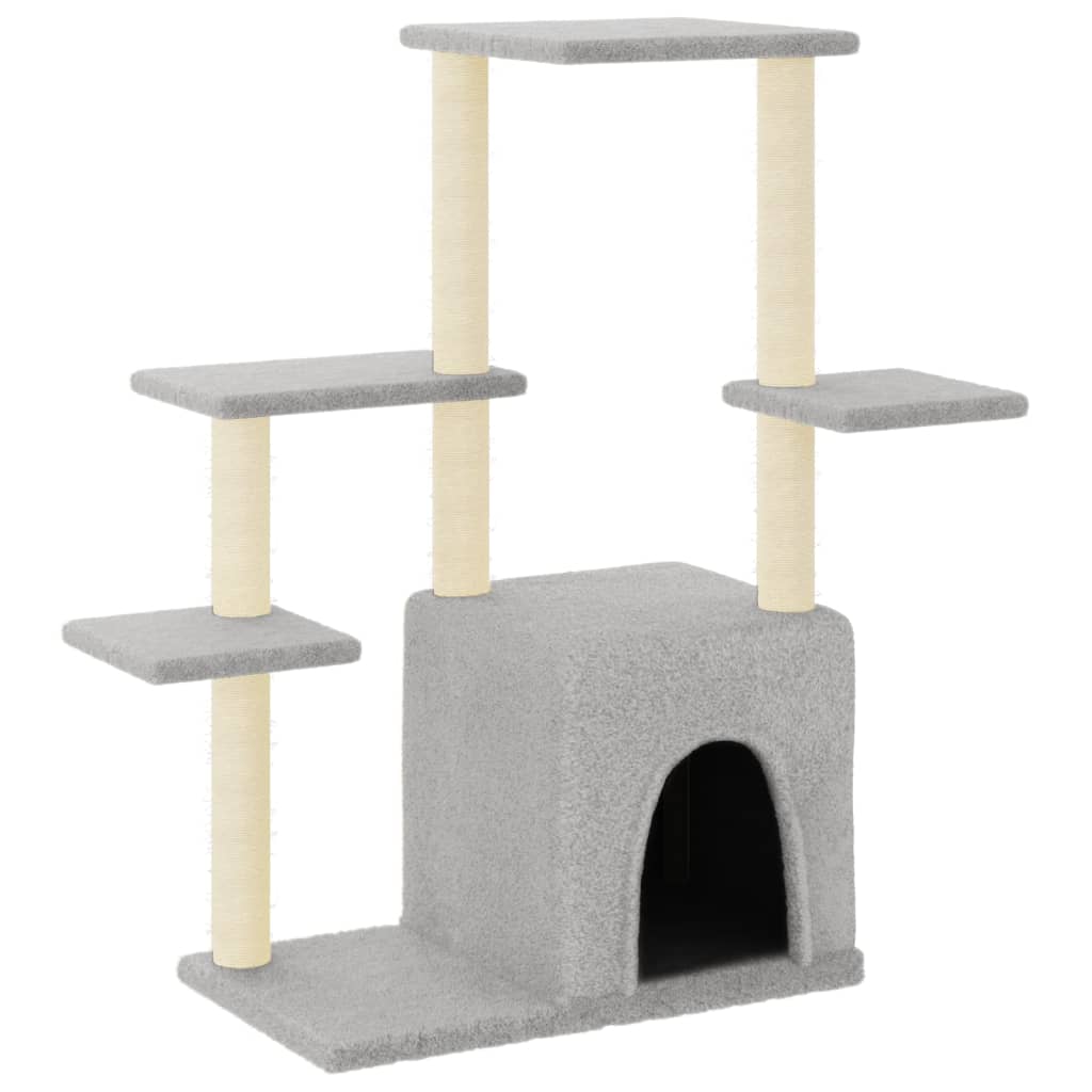 Kratzbaum mit Sisal-Kratzsäulen Creme 97,5 cm