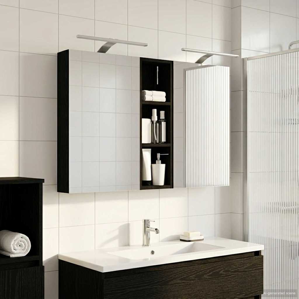 Badezimmerschrank-Set 3 pcs 80 x 10,5 x 50 cm Holzwerkstoff