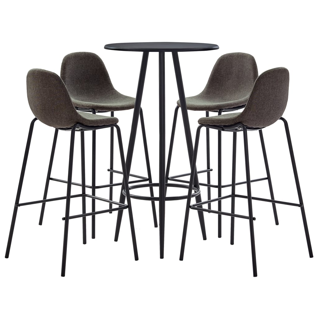 3-tlg. Bar-Set Stoff Dunkelgrau