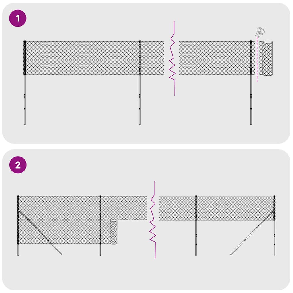 Maschendrahtzaun Grün 2x25 m Verzinkter Stahl