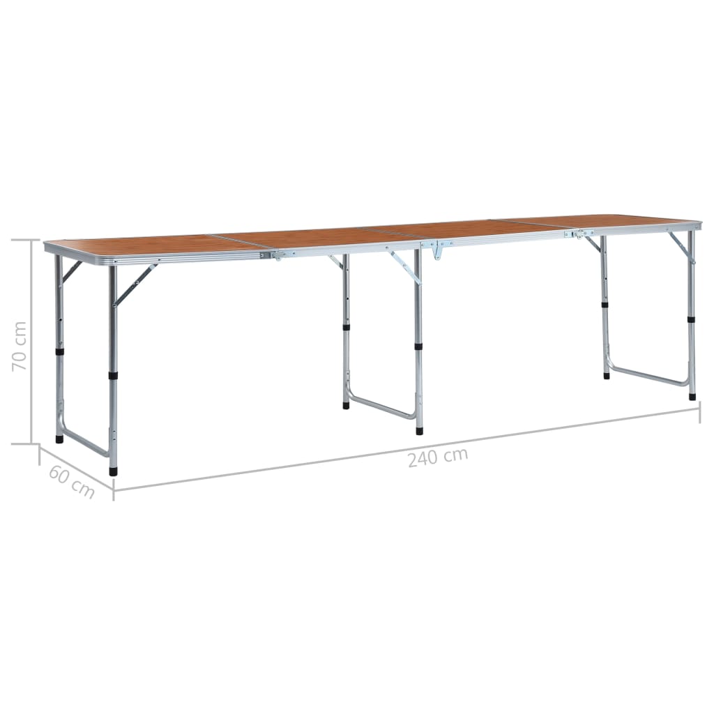 Campingtisch Klappbar Grau Aluminium 120x60 cm
