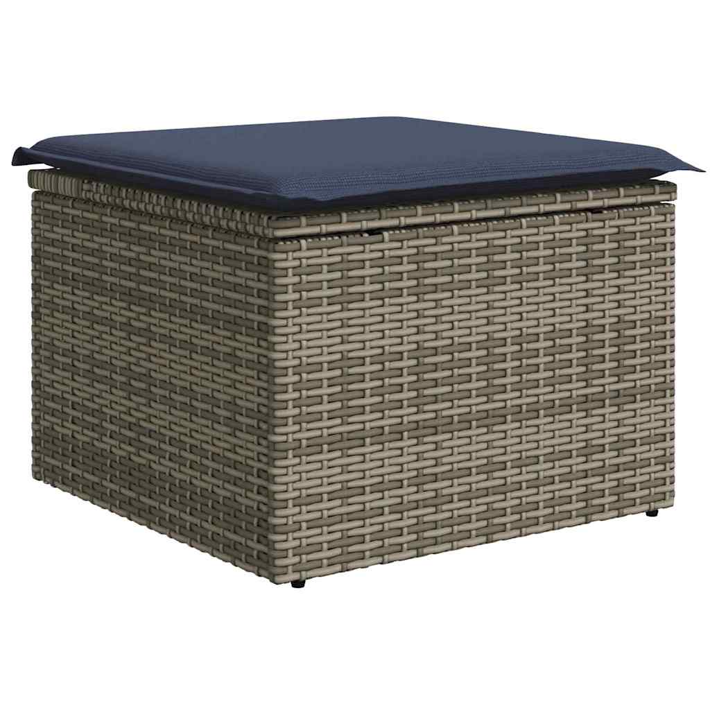 Garten Essgruppe mit Kissen 8 pcs Grau und Marineblau