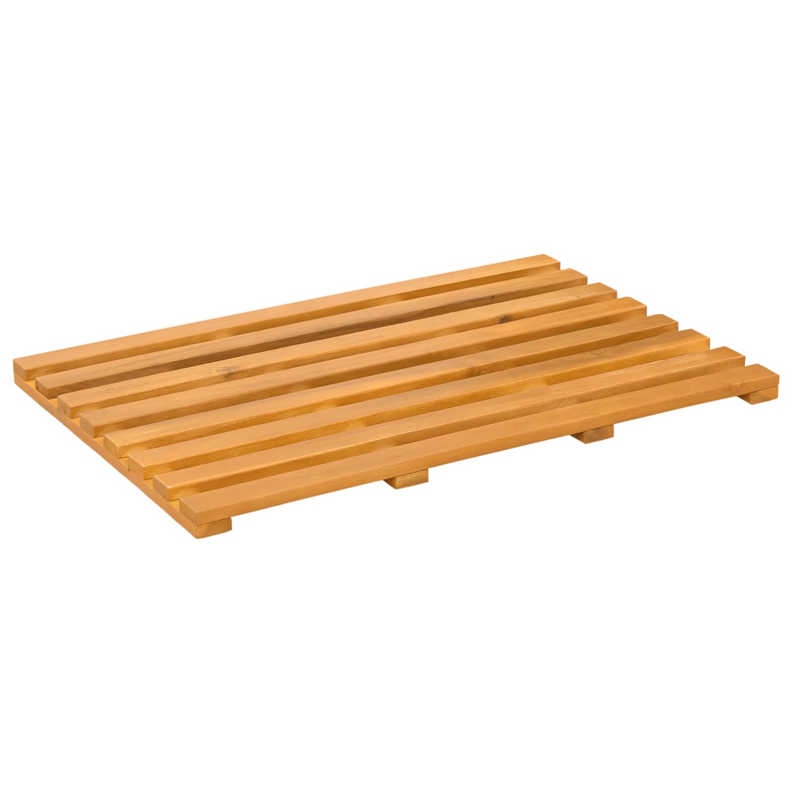 Badematte Uni Braun 56 x 37 x 2,5 cm Massives Akazienholz