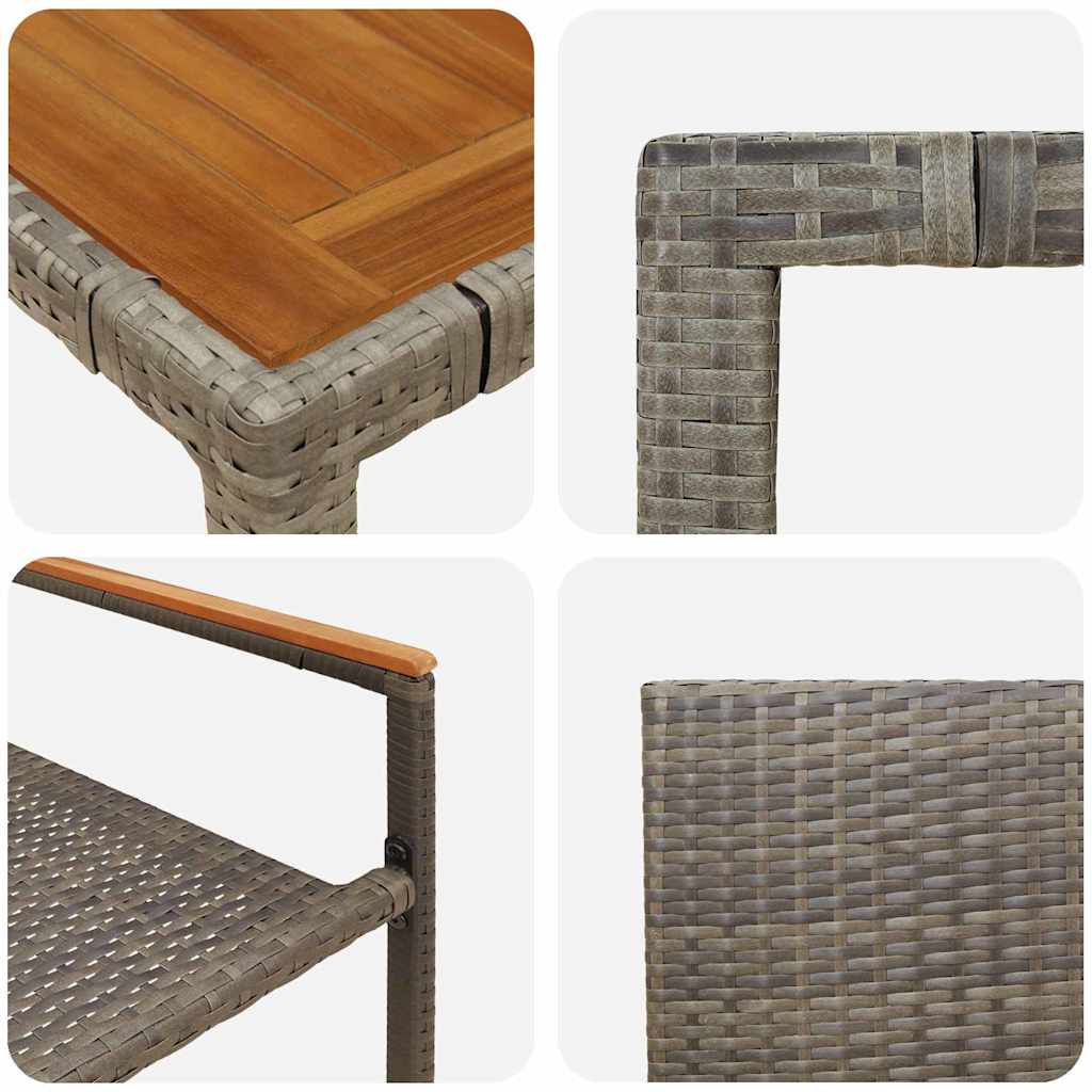 Garten Essgruppe 3 pcs Schwarz Poly-Rattan