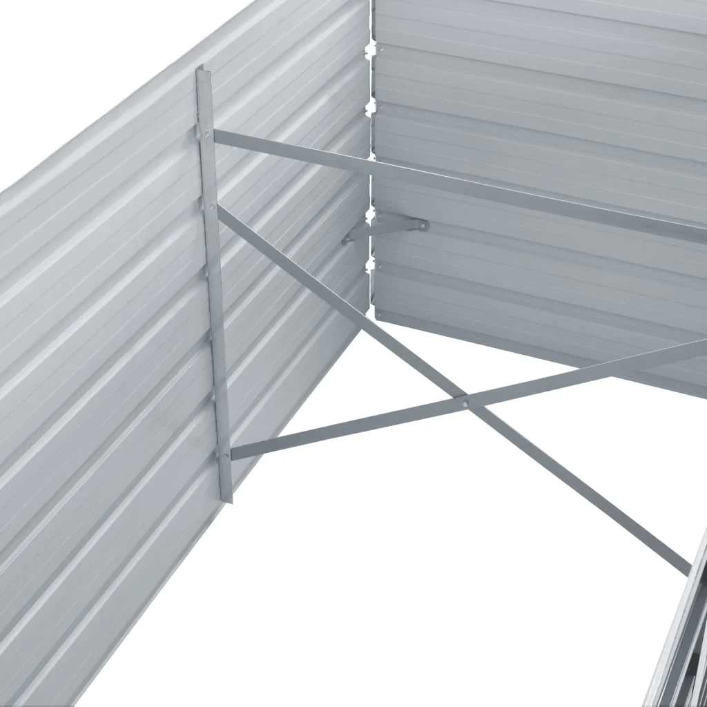 Hochbeet 160 x 80 x 77 cm Verzinkter Stahl Grau