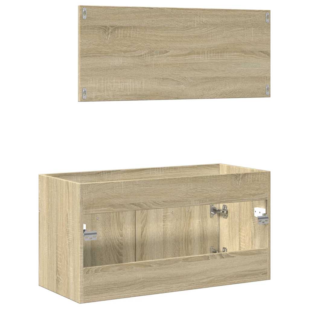 2-tlg. Badmöbel-Set Weiß Holzwerkstoff