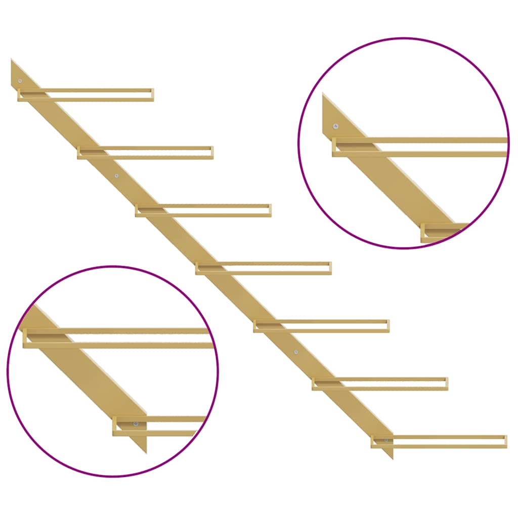 Wand-Weinregal für 7 Flaschen Schwarz Metall