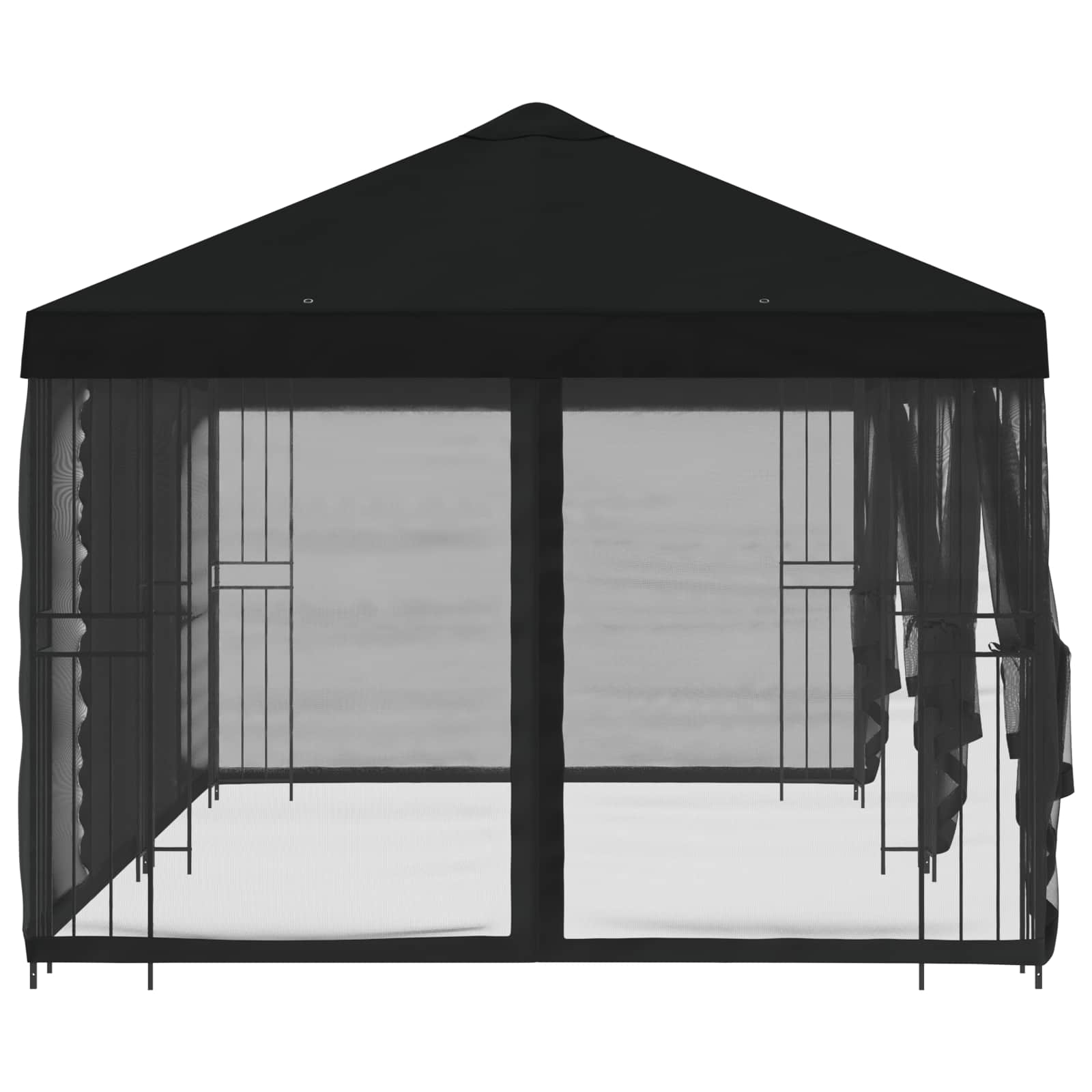 Pavillon mit Seitenwänden 6 x 3 m Beige Polyester und Stahl 190