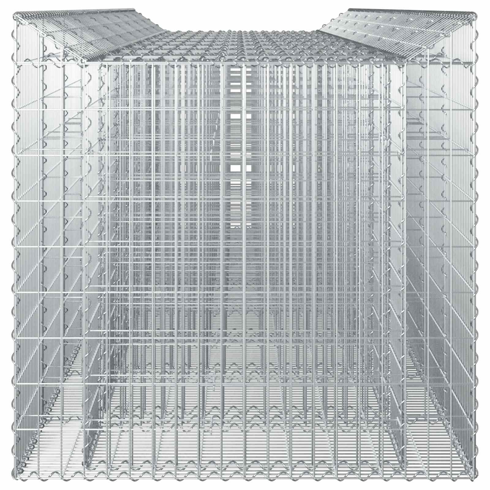 Gabionen-Hochbeet 2 pcs Silber