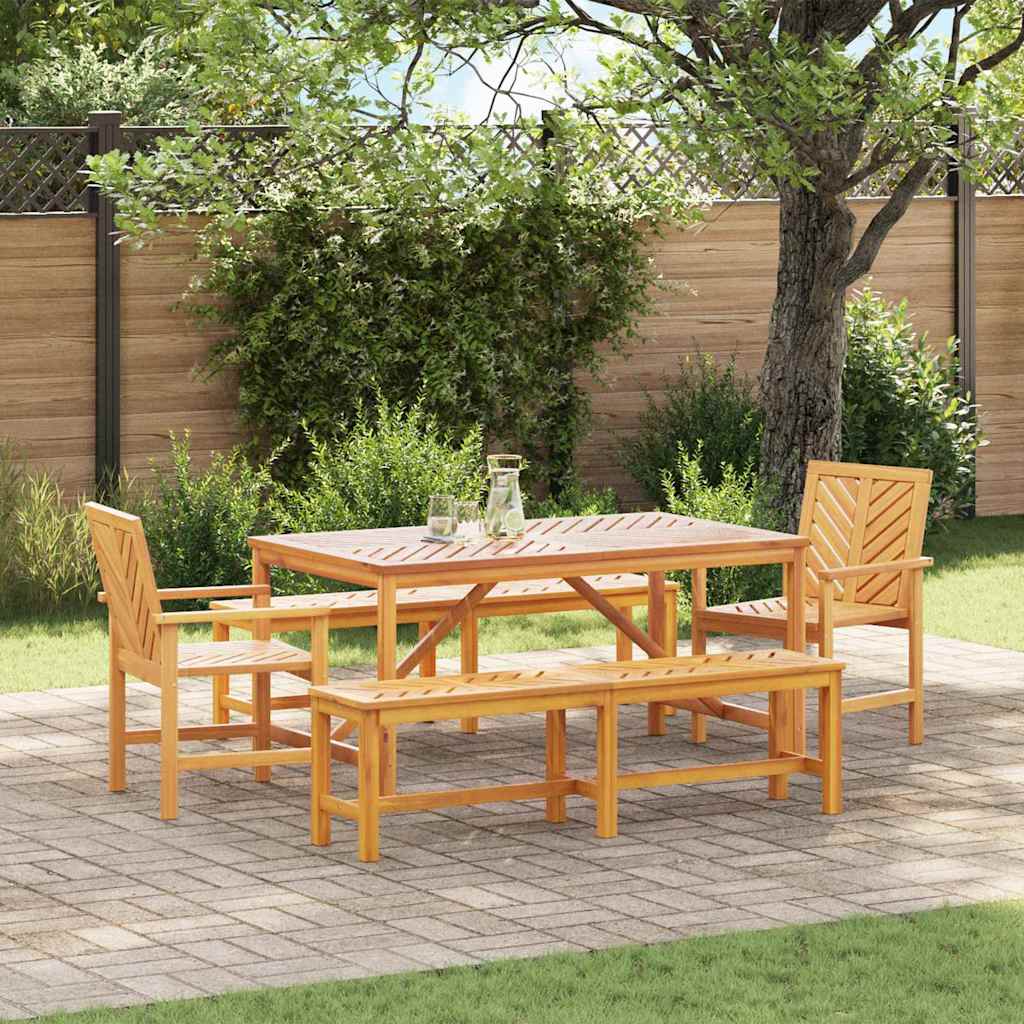 Garten Essgruppe 3 Stk. Braun Massivholz Akazie
