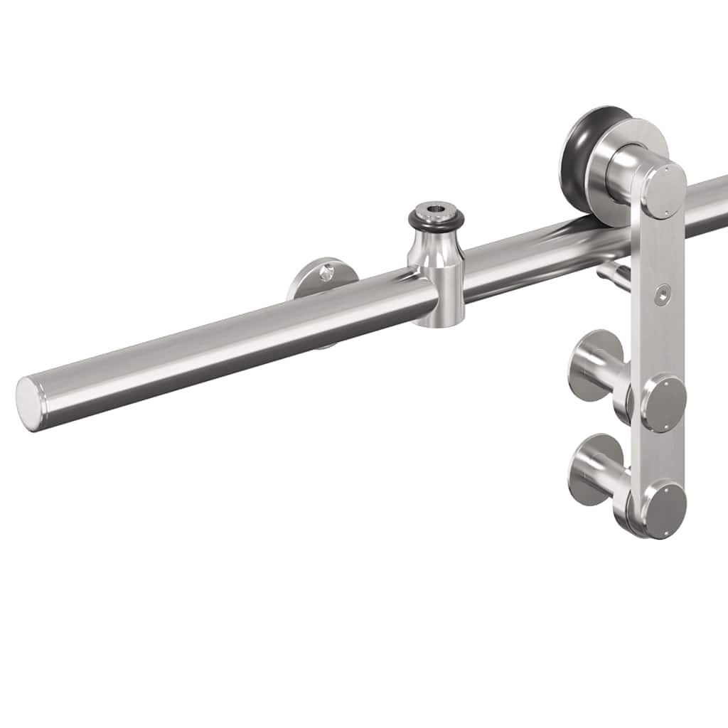 Schiebetür-Beschlagsatz 183 cm Edelstahl Silbern