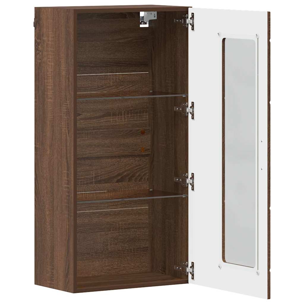 Highboard mit Regal FLORIN Weiß 60 x 35 x 182 cm Holzwerkstoff