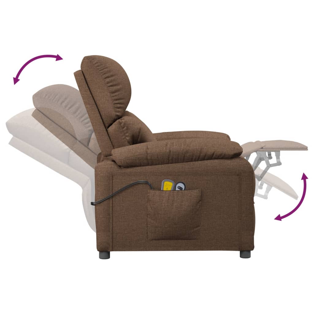 Massagesessel Elektrisch Schwarz Stoff