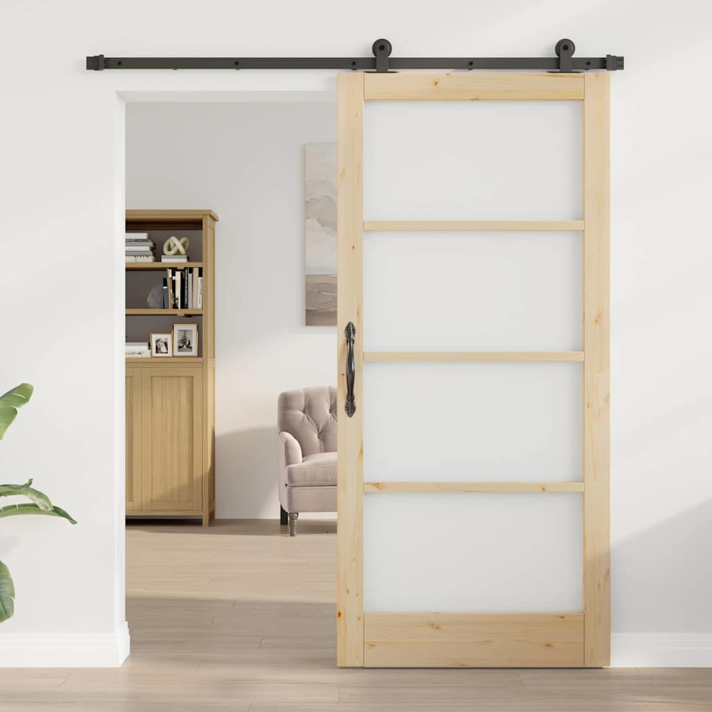 Schiebetür ORKDAL Natürlich und Schwarz 61 x 198,5 cm