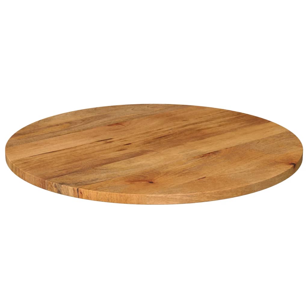 Tischplatte Ø 40x2,5 cm Rund Raues Massives Mangoholz