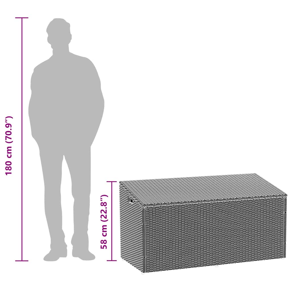 Garten-Aufbewahrungsbox Schwarz 110 x 50 x 58 cm Poly Rattan